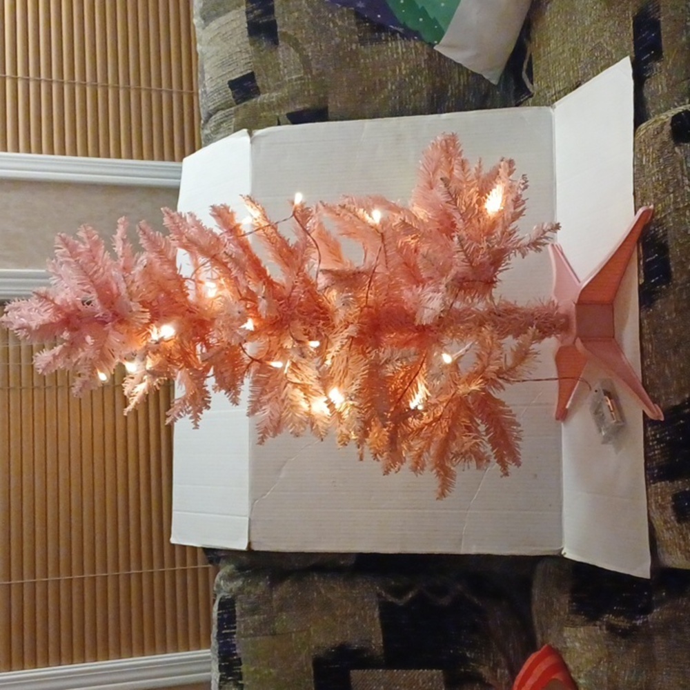 Pink Holiday Tree With Battery Pack & 8 Light Settings - 32 Inches Tall